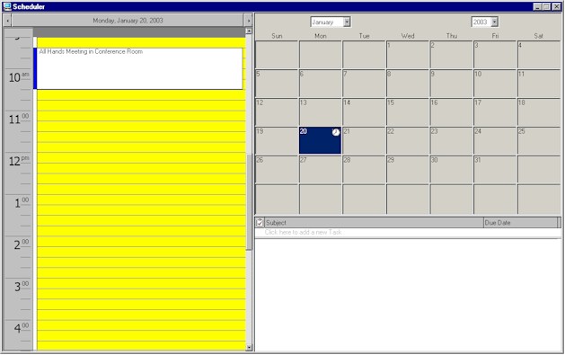 The Scheduler window now showing just the public appointment.